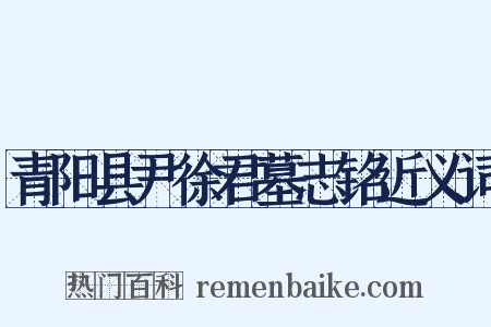 青阳县尹徐君墓志铭近义词是什么意思的图片